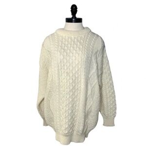 ARAN CRAFT Cozy Cable Knit Sweater in Cream